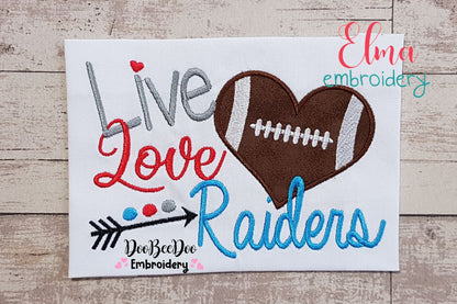 Football Live Love Raiders - Applique