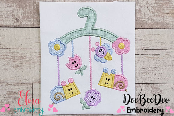 Hanger with Little Animals and Flowers - Applique Embroidery