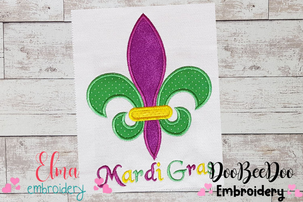 Fleur de Lis Mardi Gras - Applique - Machine Embroidery Design