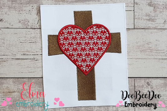 Cross and Heart - Applique