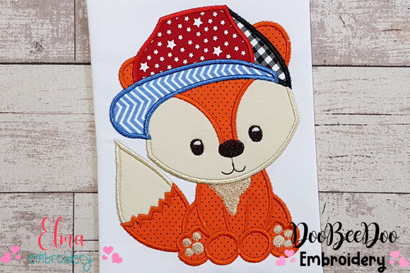 Fox Boy with Hat - Applique - Machine Embroidery Design