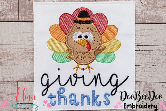 Giving Thanks Turkey Boy - Applique