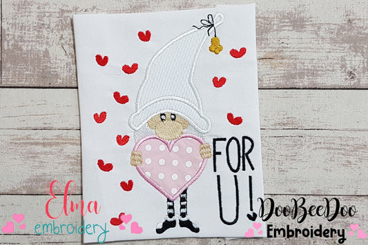 Love Gnome For U! - Applique Embroidery