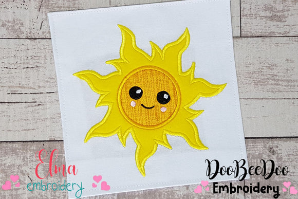 Happy Sun, Sunshine, Summer - Applique - Machine Embroidery Design