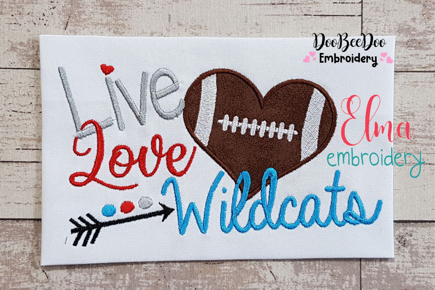 Football Live Love Wildcats - Applique