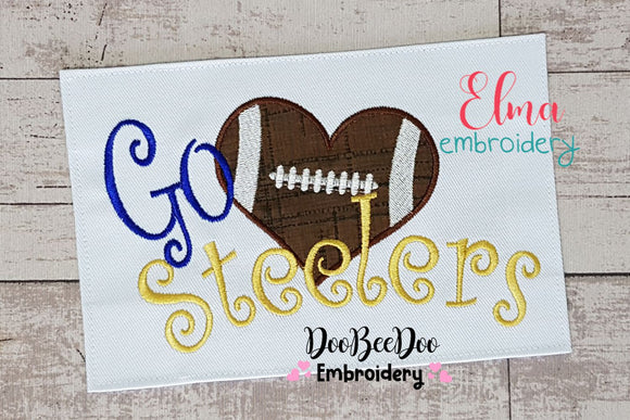 Football Go Steelers - Applique Embroidery