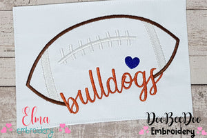 Football Bulldogs Ball - Fill Stitch Embroidery