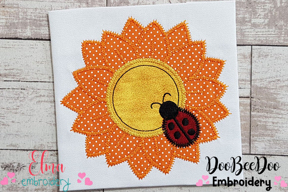 Sunflower and Ladybug - ZigZag Applique Embroidery