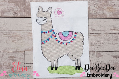 Cute Alpaca Girl - Fill Stitch