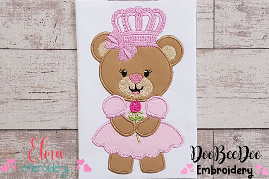 Cute Princess Teddy Bear - Applique