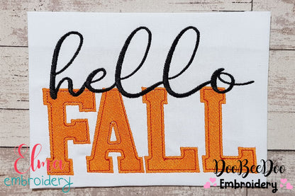 Hello Fall - Fill Stitch - Machine Embroidery Design
