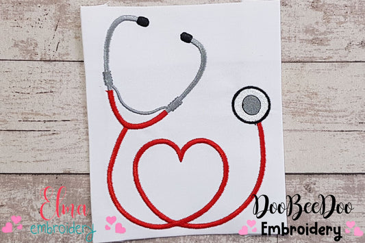 Stethoscope with Heart - Fill Stitch