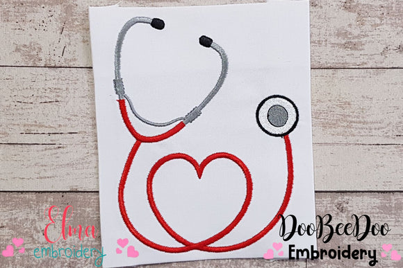 Stethoscope with Heart - Fill Stitch