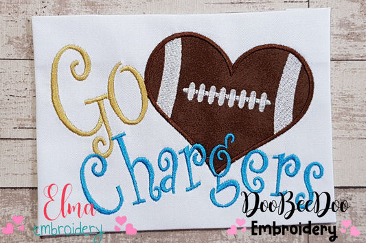 Football Go Chargers - Applique