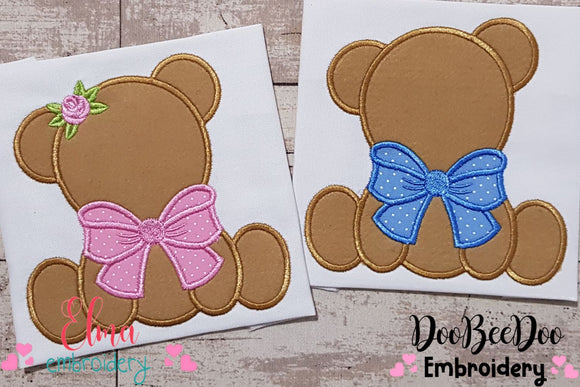 Bear Boy and Girl Silhouette - Applique - Set of 2 designs
