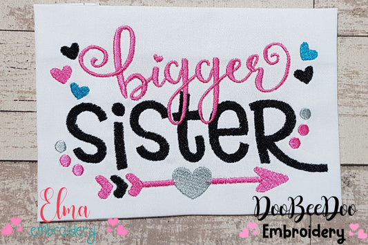 Bigger Sister Arrow and Hearts - Fill Stitch