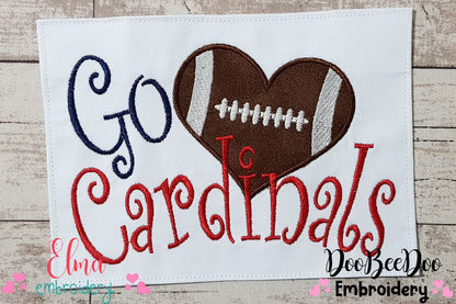Football Go Cardinals - Applique