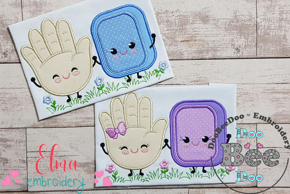 Soap and Hand Boy and Girl - Applique - Set of 2 designs