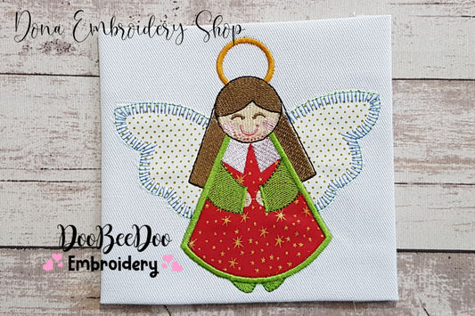 Christmas Angel Girl - Applique - Machine Embroidery Design