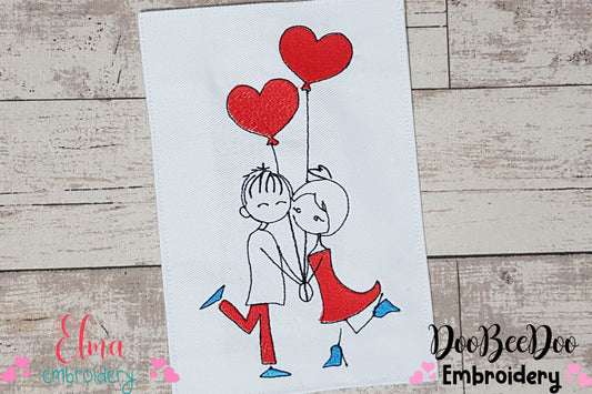 Swirly Couple - Fill Stitch