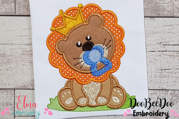 Lion King with Baby Binky - Applique Embroidery