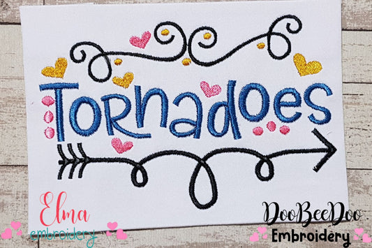 Tornadoes Fun Arrows and Hearts - Fill Stitch
