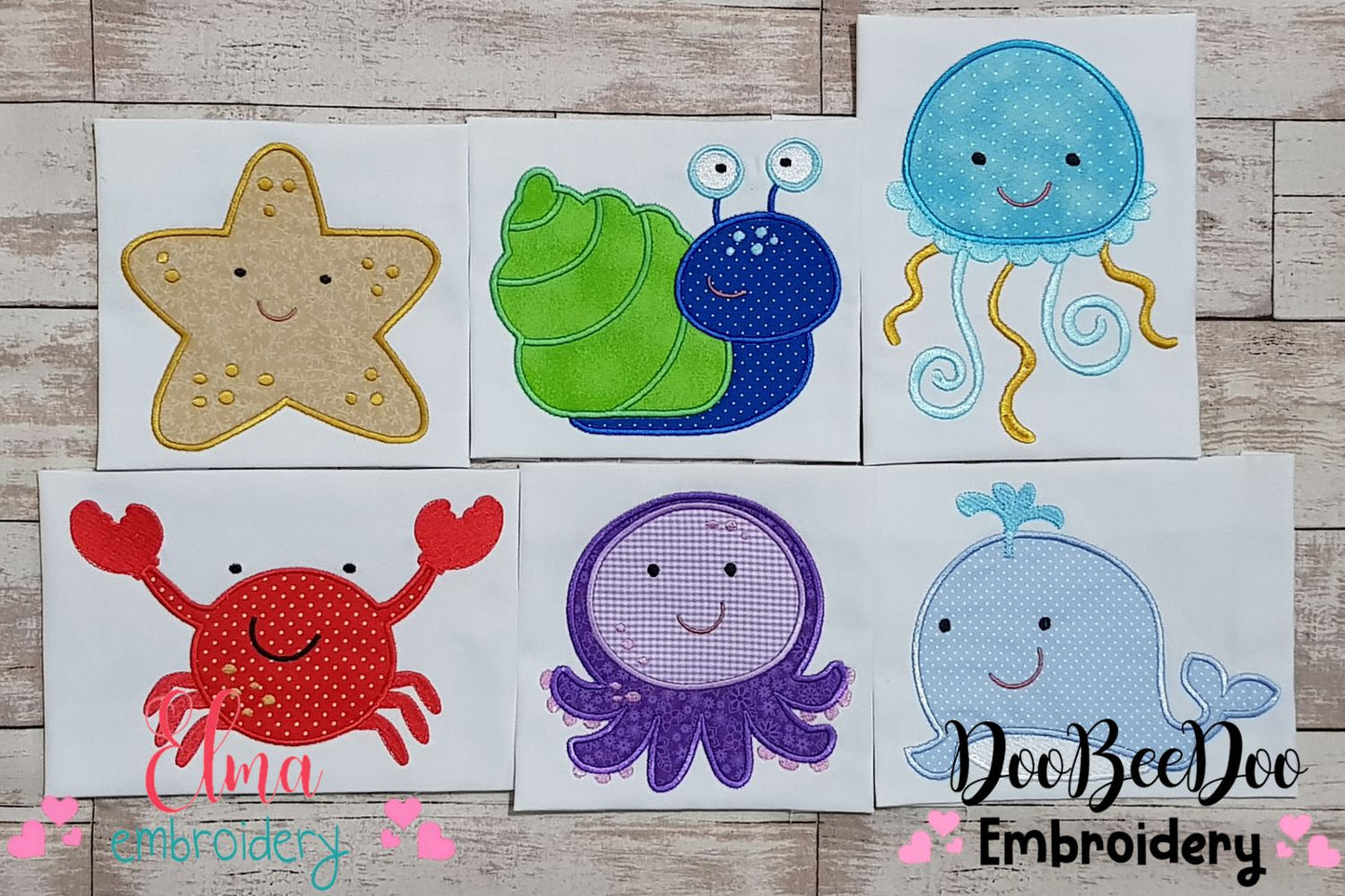 Under the Sea Animals - Set of 6 designs - Applique
