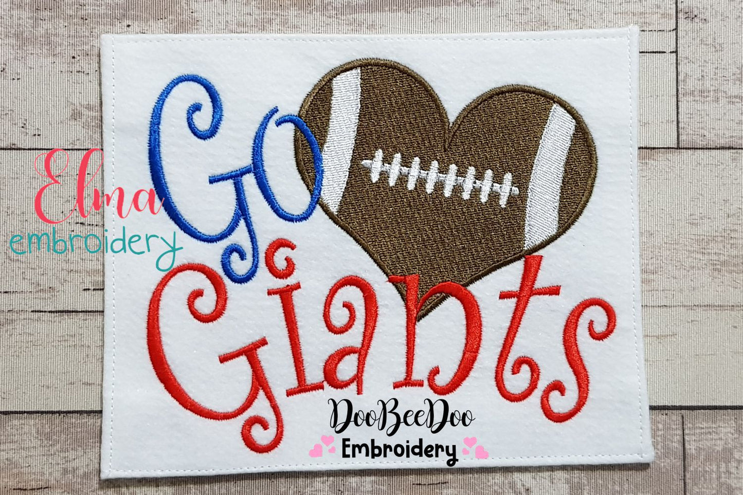 Football Go Giants - Fill Stitch