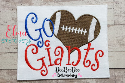 Football Go Giants - Fill Stitch
