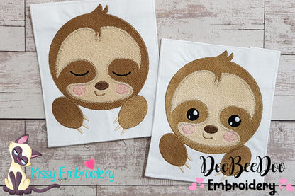 Baby Sloth Face - Set of 2 designs - Fill Stitch