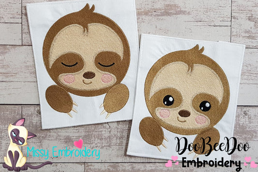 Baby Sloth Face - Set of 2 designs - Fill Stitch
