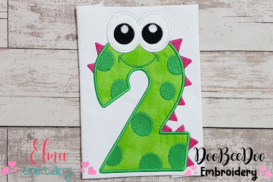 Monster Birthday Number 2 Two 2nd Birthday - Applique