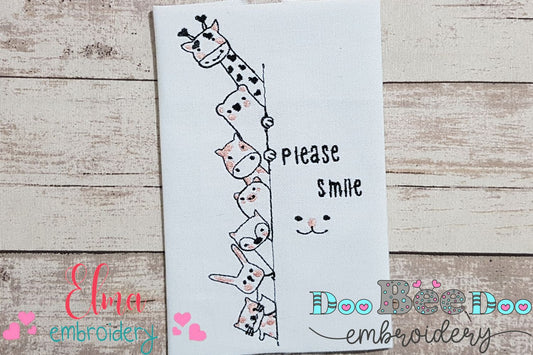 Animals Please Smile - Fill Stitch