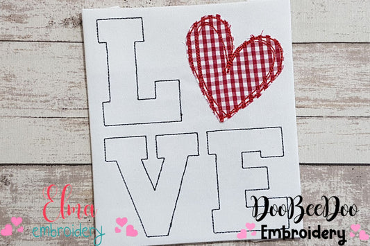 Love Heart - Raggy Applique