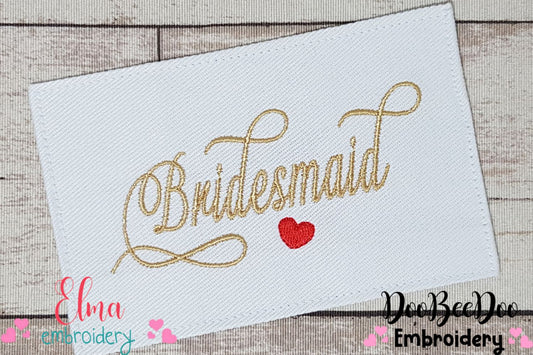 Wedding Bridesmaid - Fill Stitch - Machine Embroidery Design