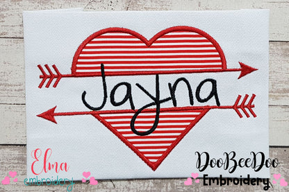 Valentine's Split Heart - Applique - Machine Embroidery Design