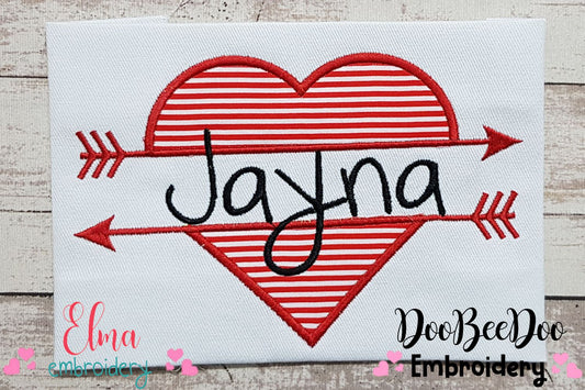 Valentine's Split Heart - Applique - Machine Embroidery Design