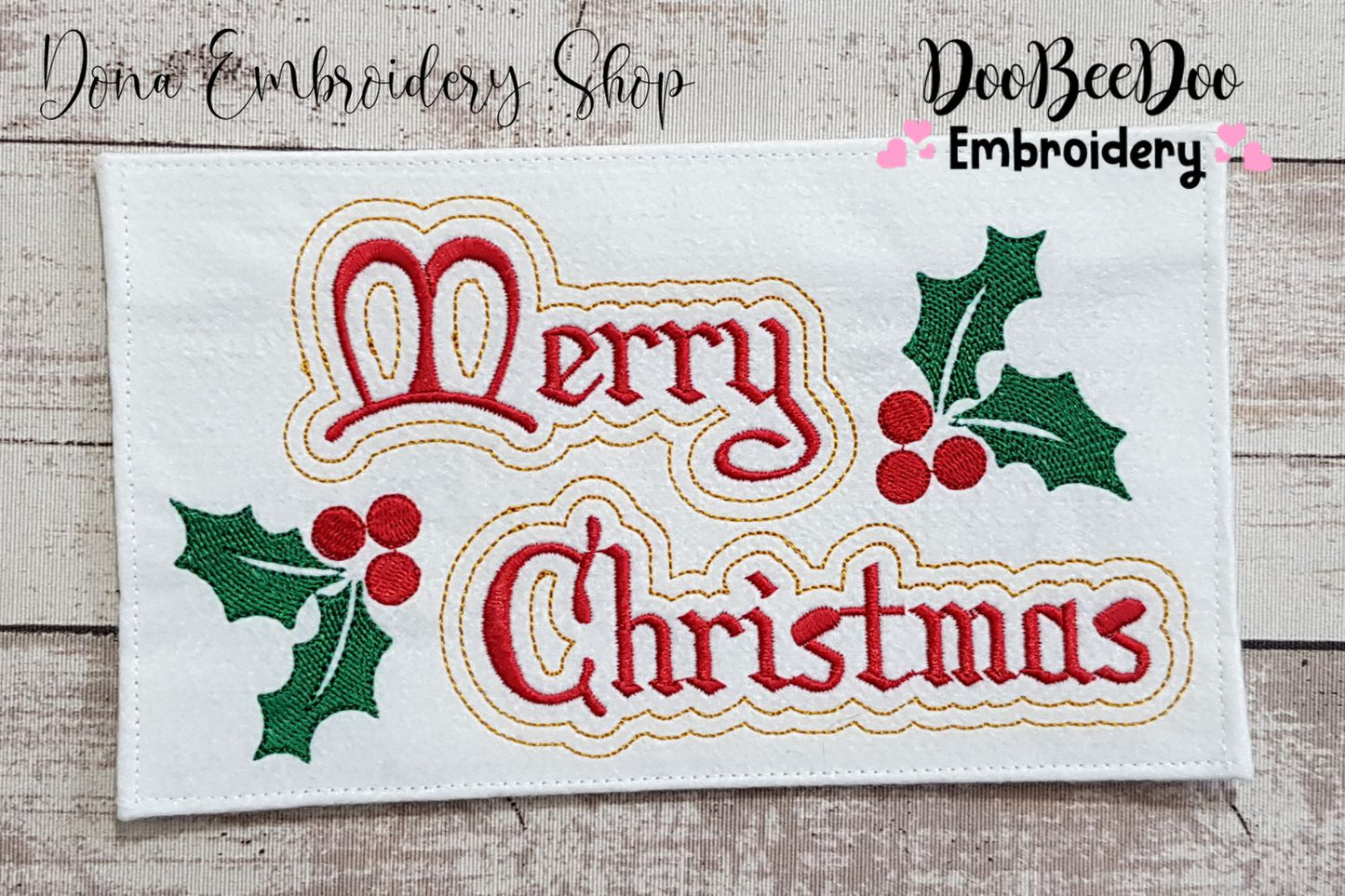 Merry Christmas Mistletoe - Fill Stitch