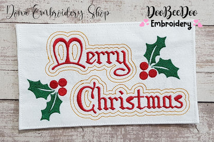 Merry Christmas Mistletoe - Fill Stitch