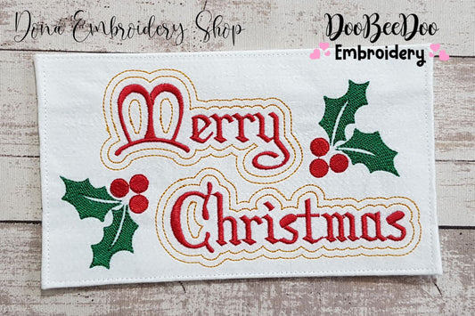 Merry Christmas Mistletoe - Fill Stitch