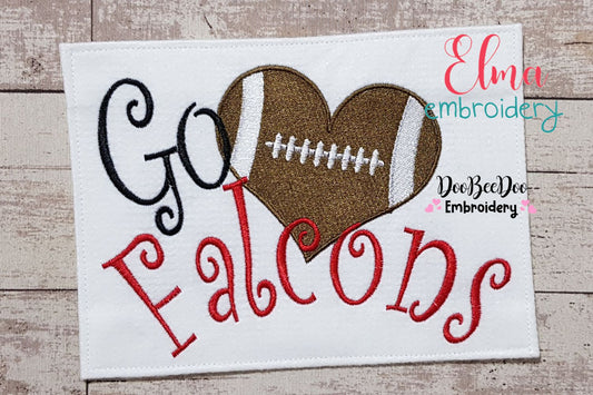 Football Go Falcons - Fill Stitch