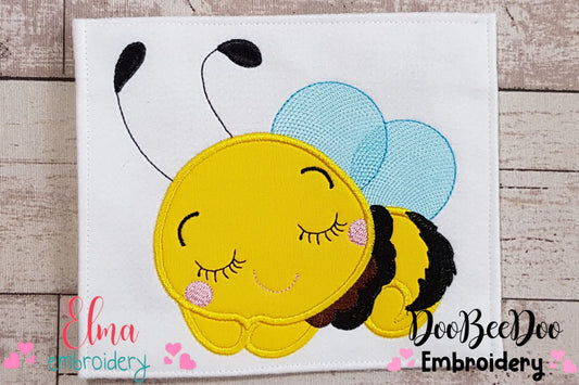 Little Bee Sleeping - Applique - Machine Embroidery Design