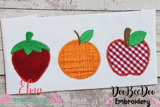 Strawberry, Orange and Apple - ZigZag  Applique