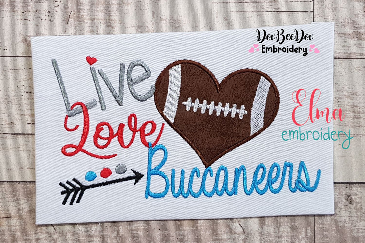 Football Live Love Buccaneers - Applique