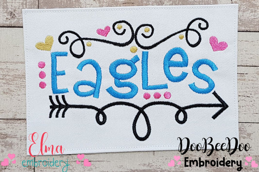Eagles Fun Arrows and Hearts - Fill Stitch