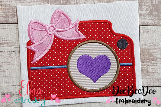 Photographic Camera with Bow - Applique