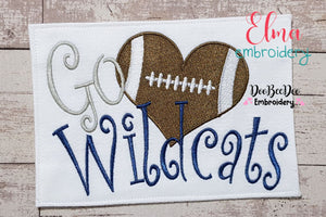 Football Go Wildcats - Fill Stitch