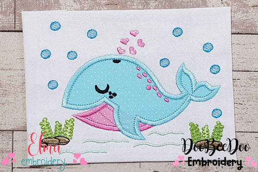 Cute Whale - Applique Embroidery
