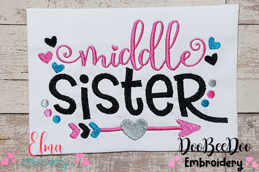 Middle Sister Arrow and Hearts - Fill Stitch