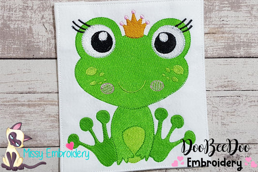 Princess Frog - Fill Stitch Embroidery
